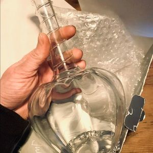 Juliska Naomi Mouth-Blown Bud Vase Clear Glass Used With Box SIGNED